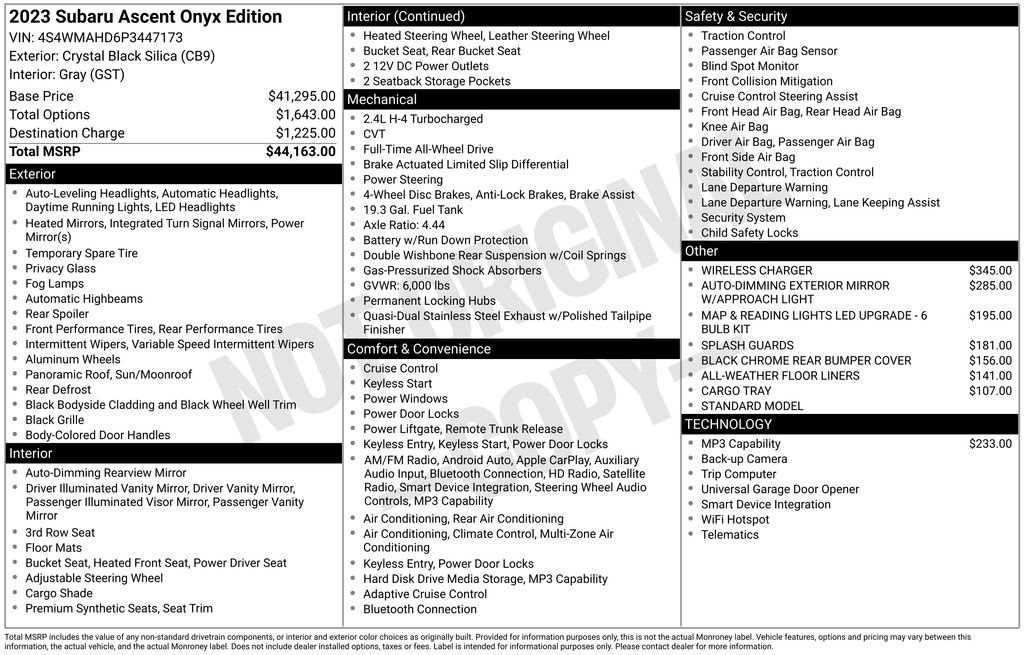 Used 2023 Subaru Ascent Onyx Edition image 6