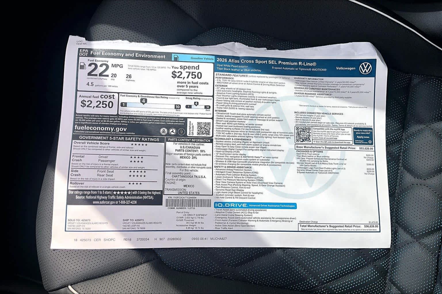 New 2026 Volkswagen Atlas Cross Sport SEL Premium R-Line AWD/4WD image 21