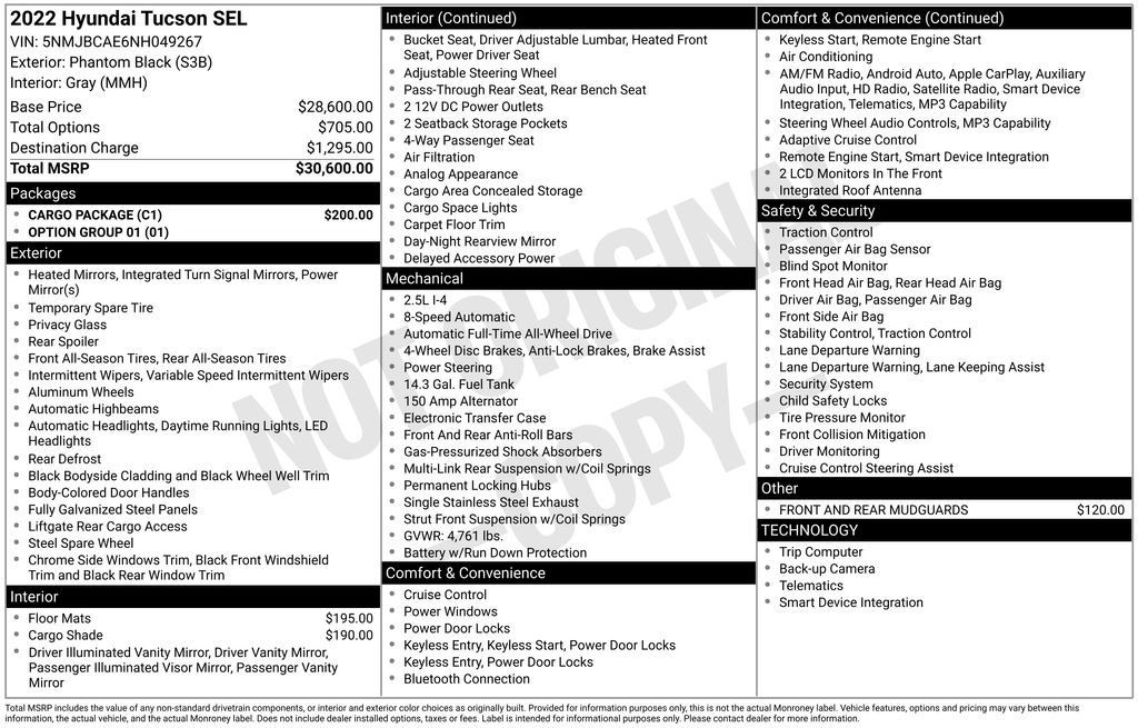 Used 2022 Hyundai Tucson SEL w/ Cargo Package AWD/4WD image 28