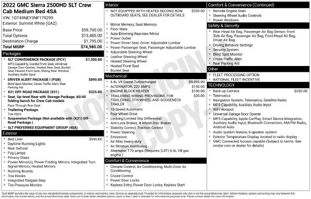 Used 2022 GMC Sierra 2500 SLT w/ SLT Convenience Package AWD/4WD image 40