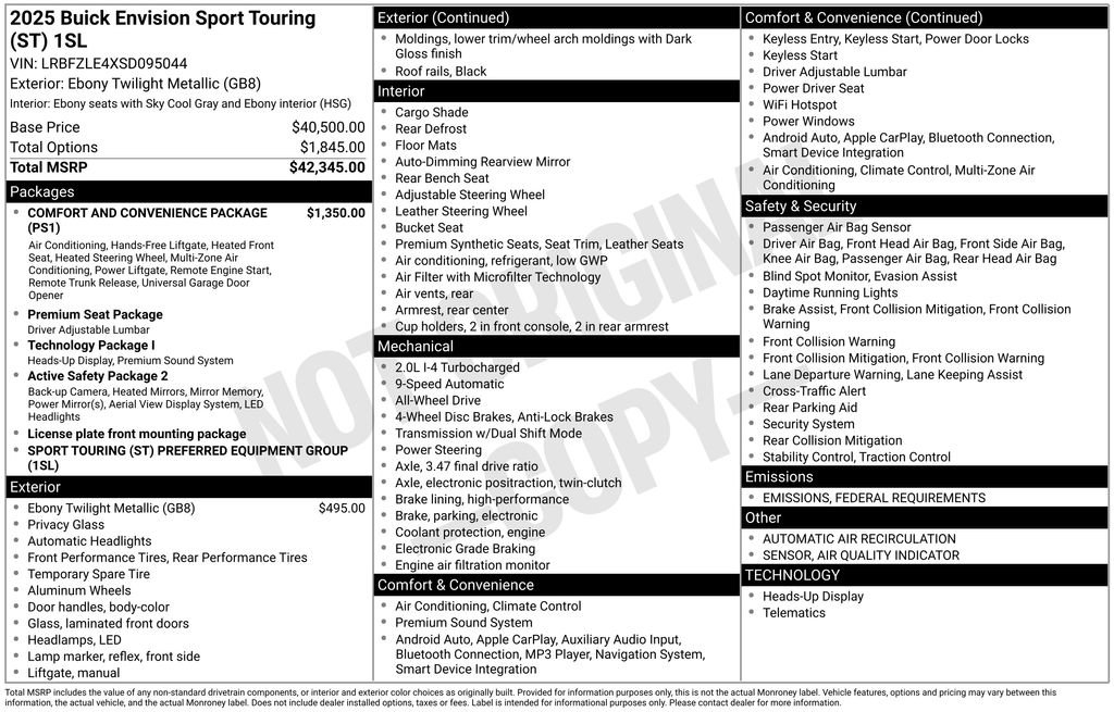 New 2025 Buick Envision Sport Touring image 43