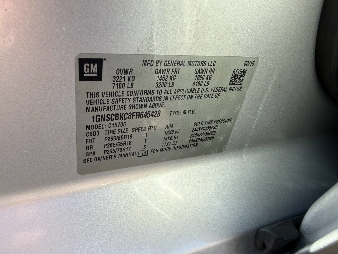 Used 2015 Chevrolet Tahoe LT RWD image 54