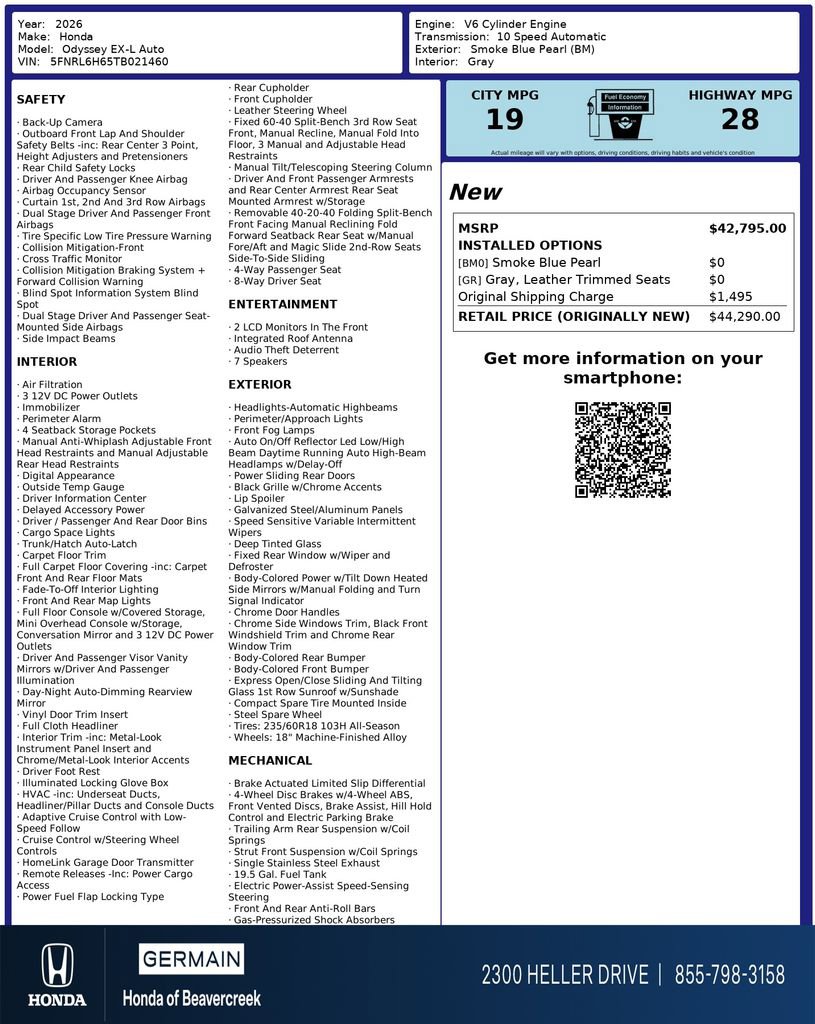 Used 2026 Honda Odyssey EX-L image 33