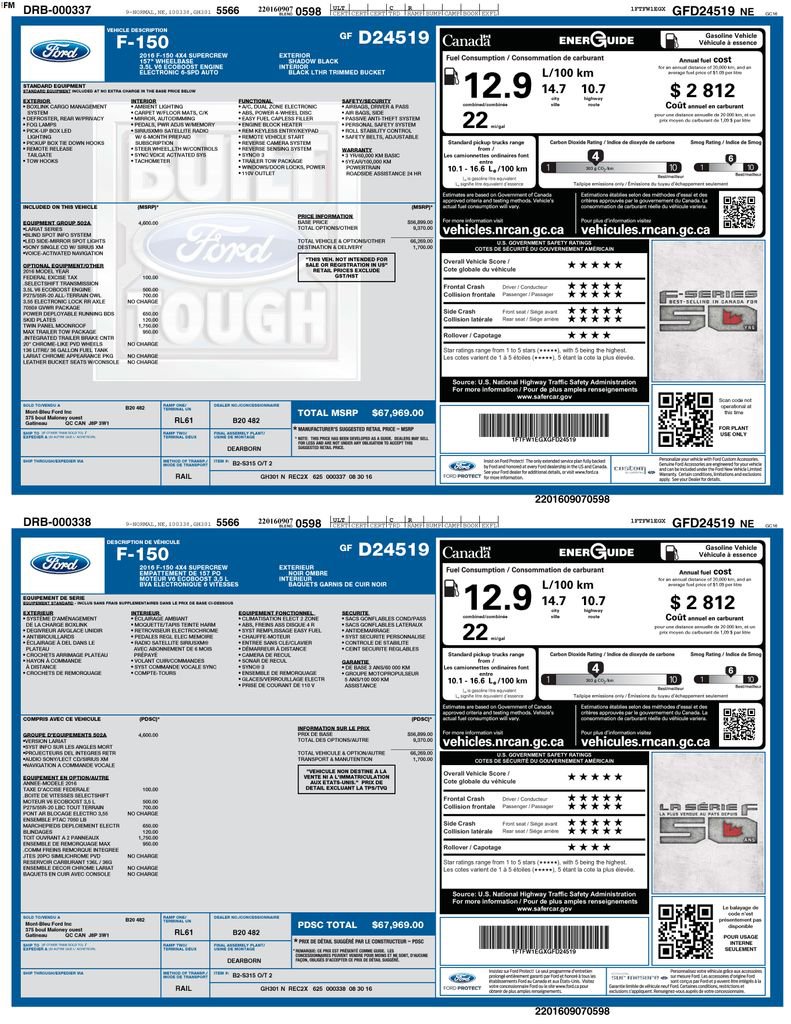 Used 2016 Ford F150 Lariat w/ Equipment Group 502A Luxury AWD/4WD image 2