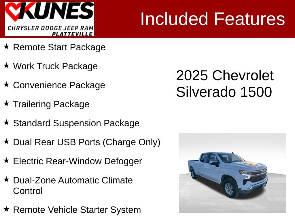 Used 2025 Chevrolet Silverado 1500 LT w/ Work Truck Package image 2
