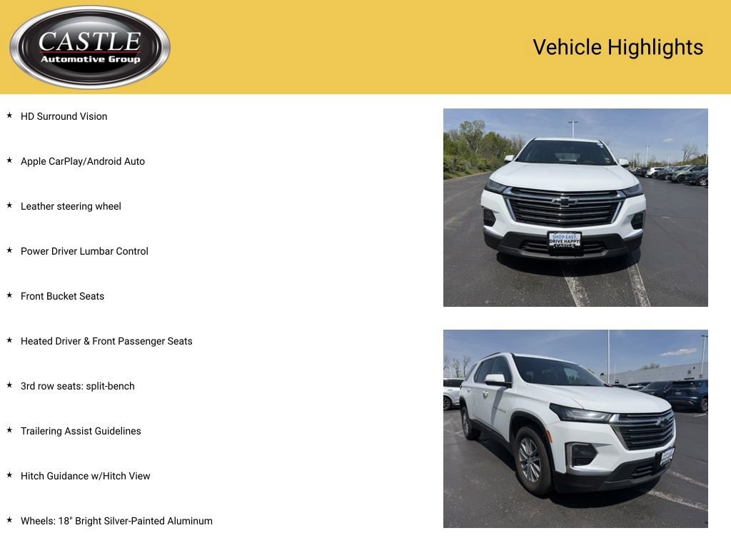 Used 2023 Chevrolet Traverse LT w/ Rear Camera Mirror Package AWD/4WD image 7