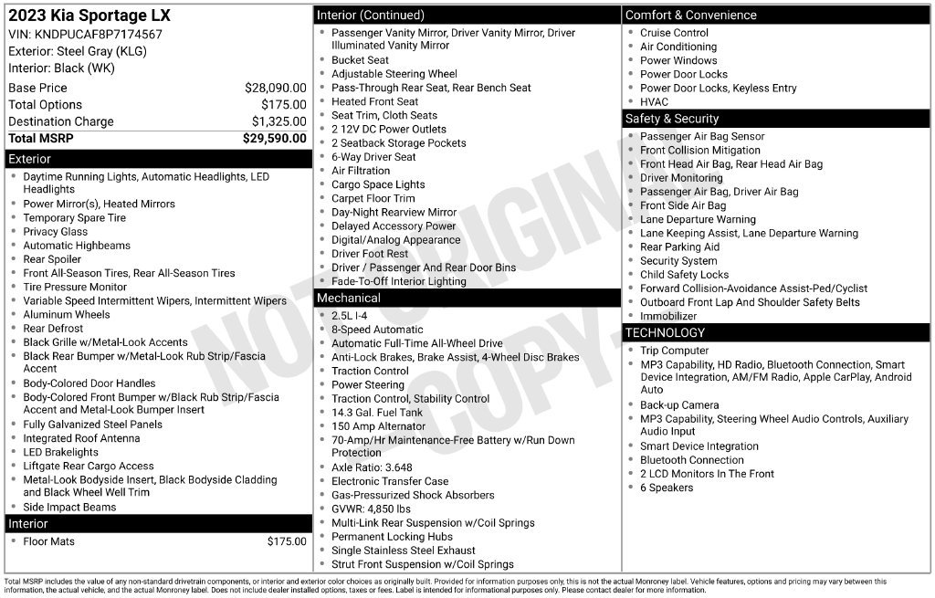 Certified 2023 Kia Sportage LX AWD/4WD image 7