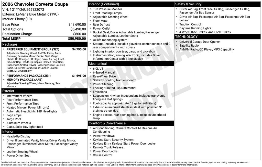 Used 2006 Chevrolet Corvette Coupe w/ Preferred Equipment Group image 4