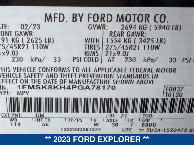 Certified 2023 Ford Explorer ST-Line w/ Class IV Trailer Tow Package image 26