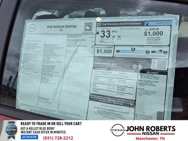 Certified 2026 Nissan Sentra SV w/ Floor Mat Package FWD image 20