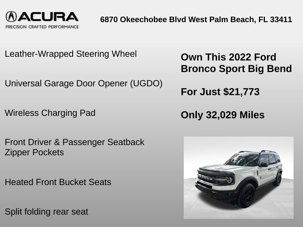 Used 2022 Ford Bronco Sport Big Bend w/ Convenience Package AWD/4WD image 18