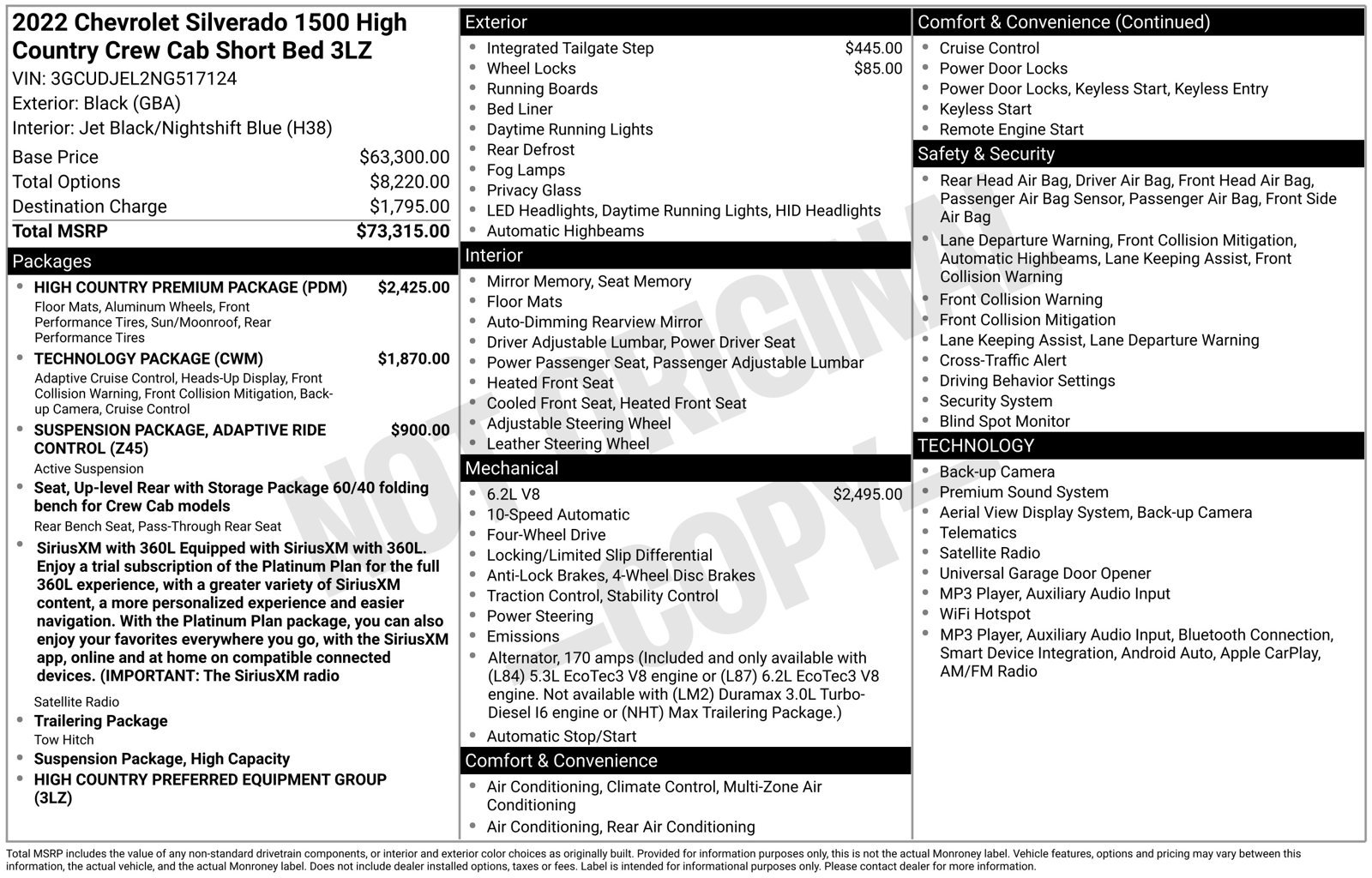 Used 2022 Chevrolet Silverado 1500 High Country w/ High Country Premium Package AWD/4WD image 16