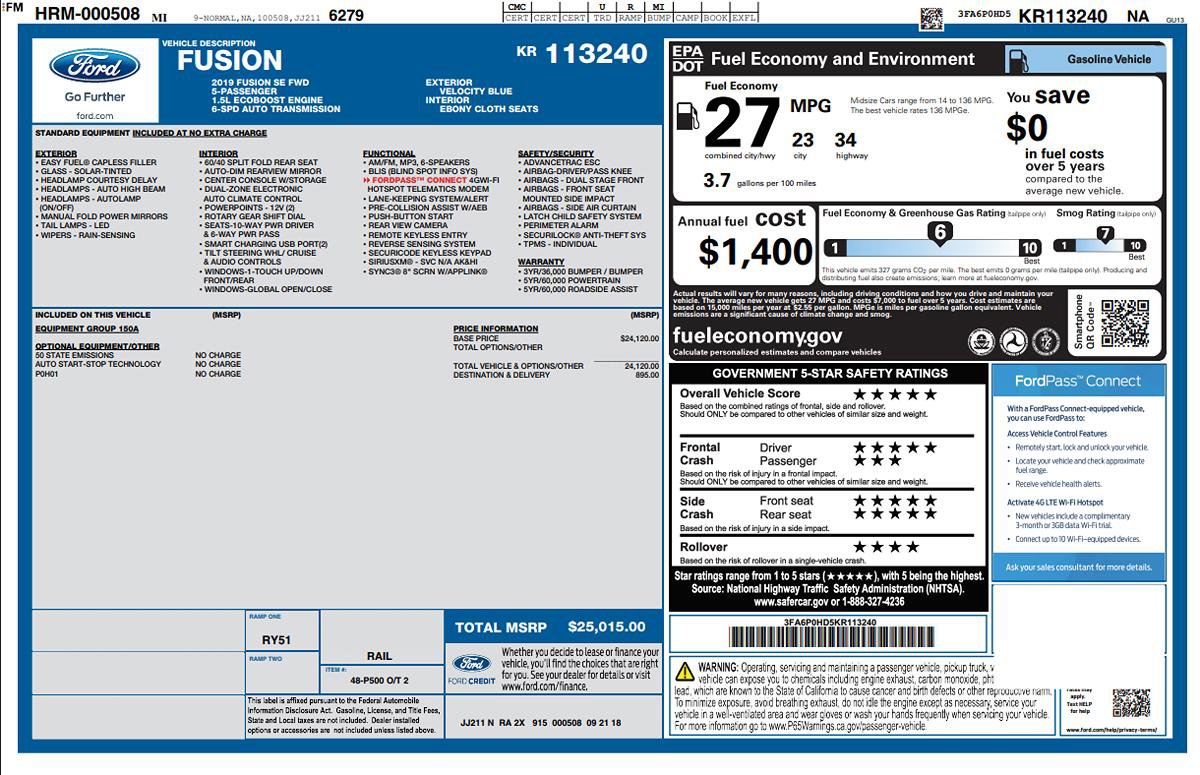 Used 2019 Ford Fusion SE image 10