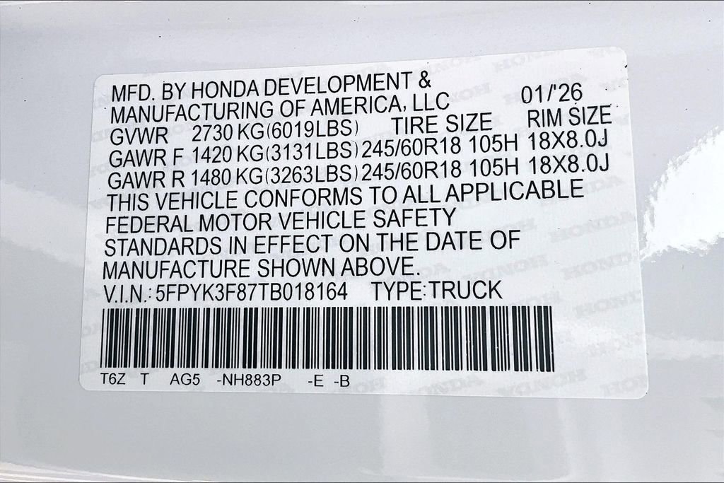 New 2026 Honda Ridgeline Black Edition image 8