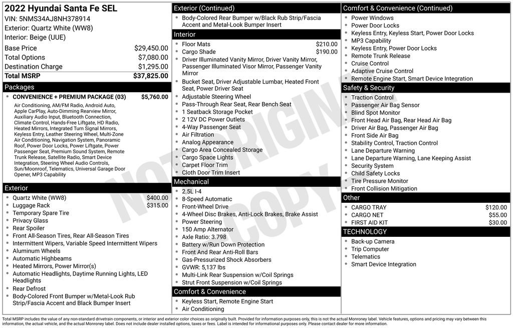 Used 2022 Hyundai Santa Fe SEL w/ Convenience + Premium Package FWD image 13
