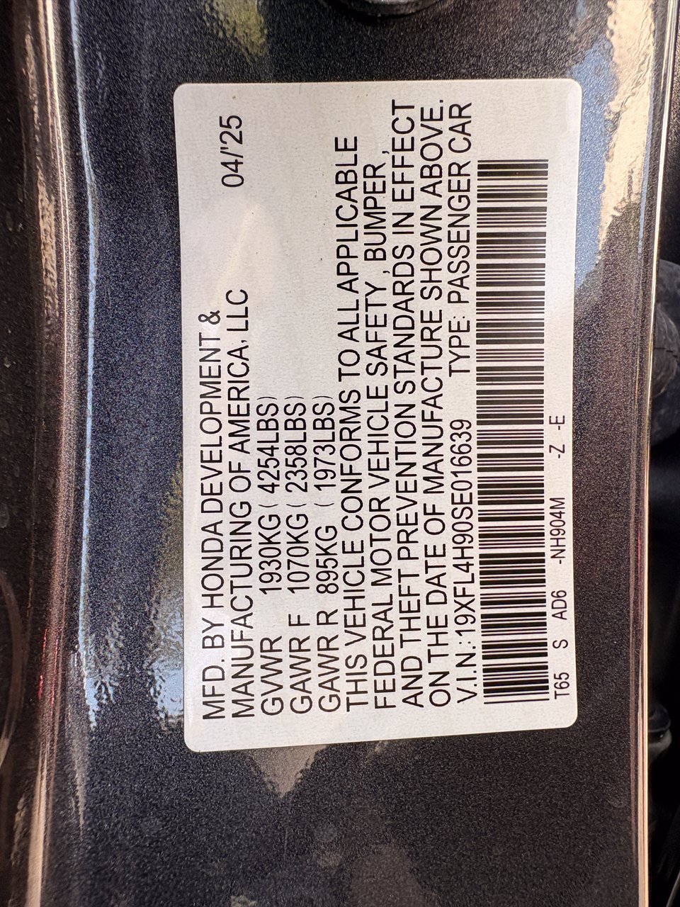 Certified 2025 Honda Civic Sport Touring image 45