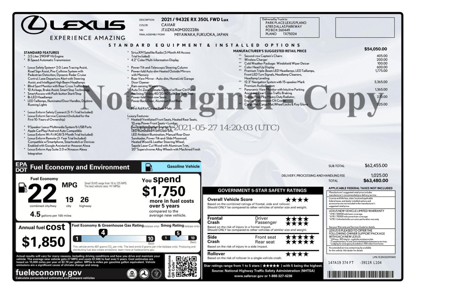 Used 2021 Lexus RX 350L Luxury w/ Accessory Package image 57