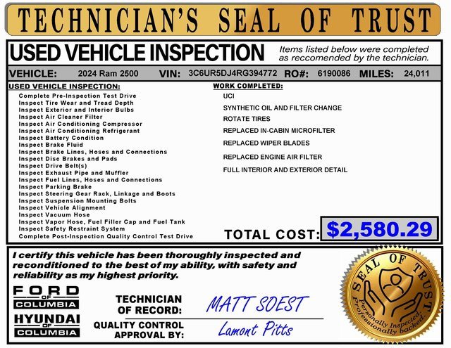 Used 2024 RAM 2500 Big Horn w/ Bed Utility Group image 2