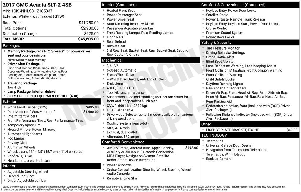 Used 2017 GMC Acadia SLT image 16