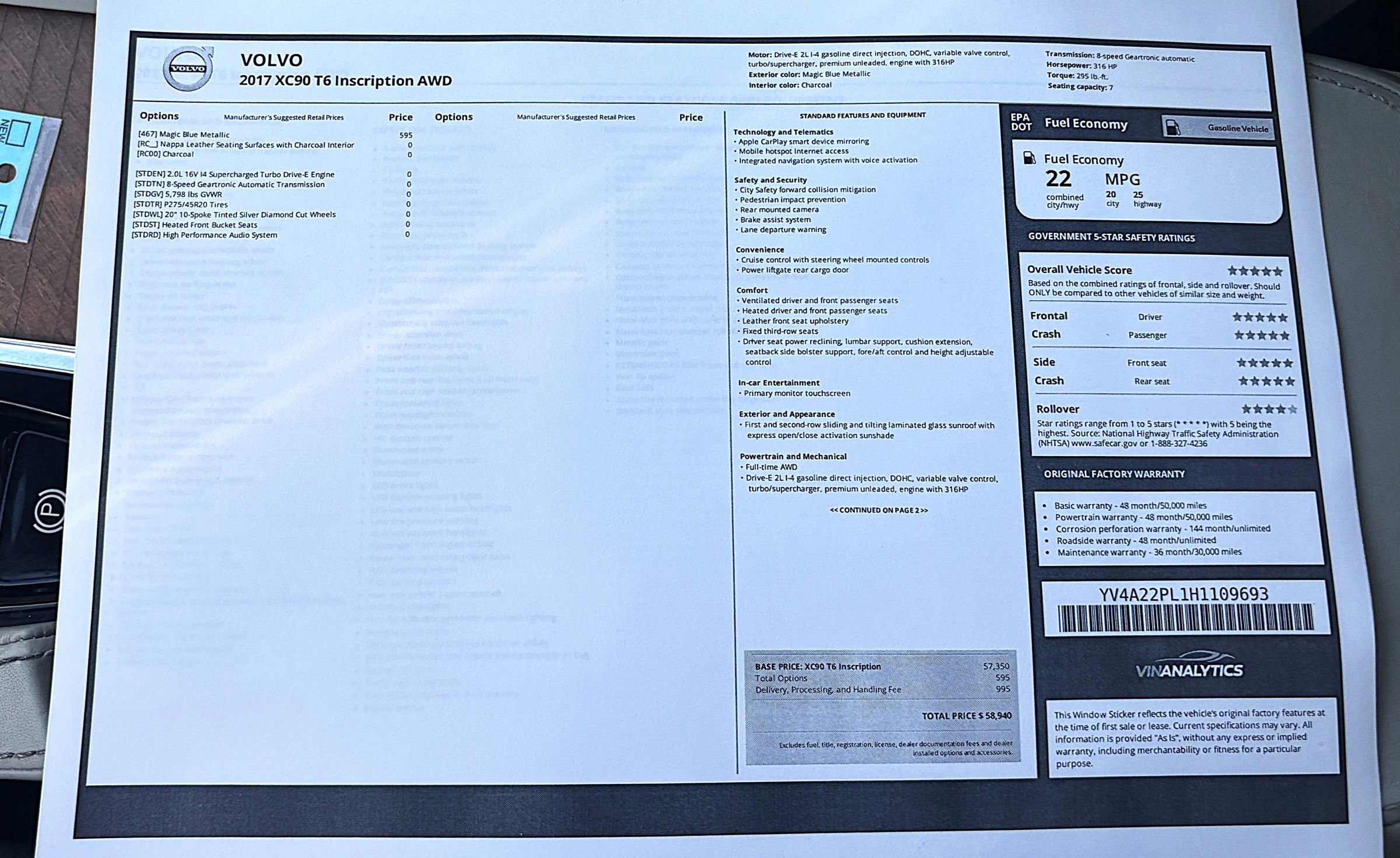 Used 2017 Volvo XC90 T6 Inscription image 31