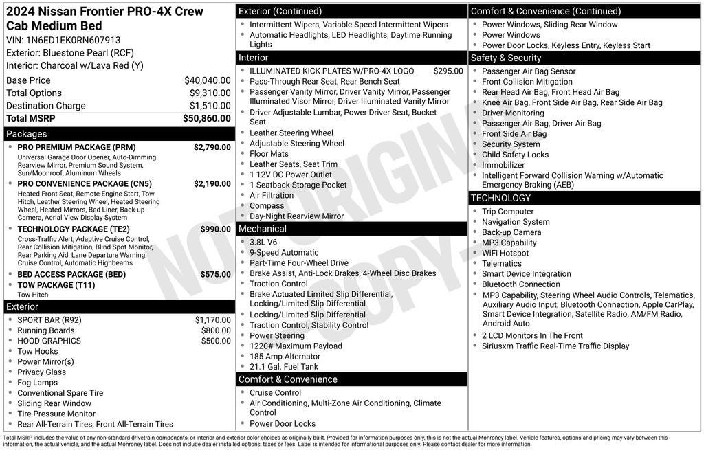 Used 2024 Nissan Frontier PRO-4X w/ Pro Premium Package image 39