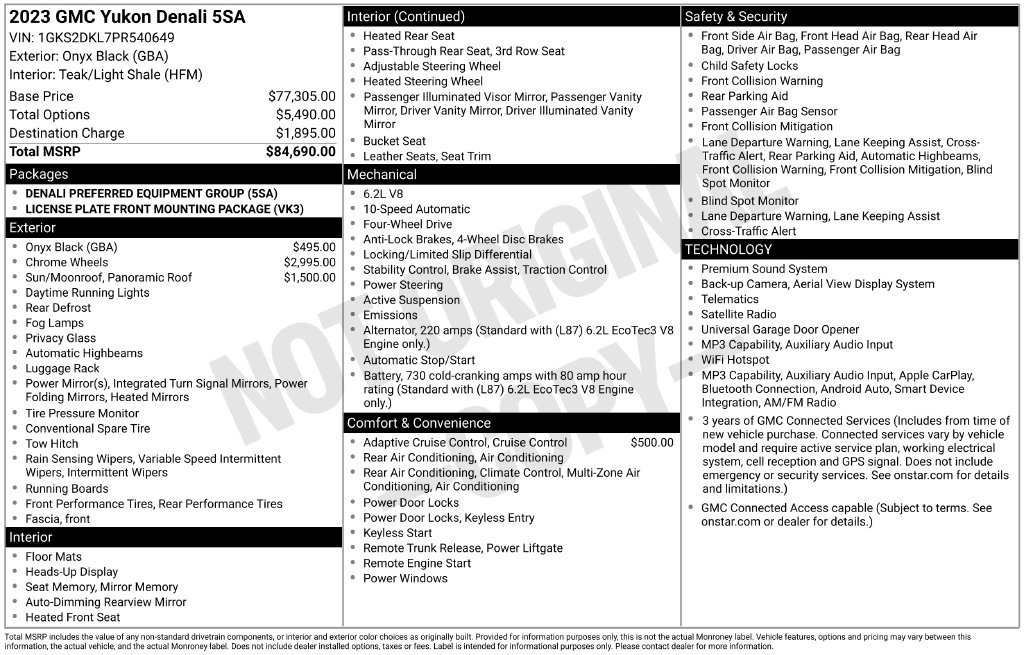 Certified 2023 GMC Yukon Denali AWD/4WD image 5