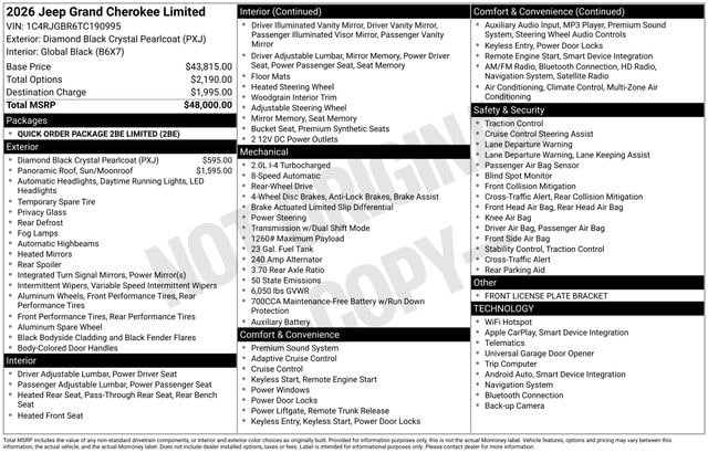New 2026 Jeep Grand Cherokee Limited RWD image 36