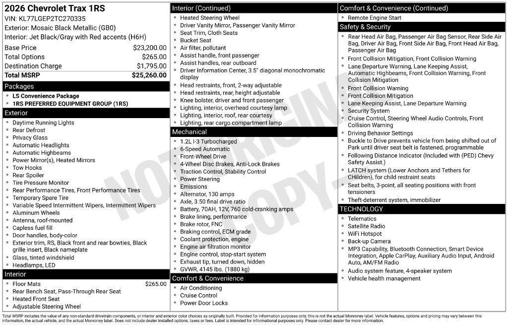 New 2026 Chevrolet Trax RS FWD image 4