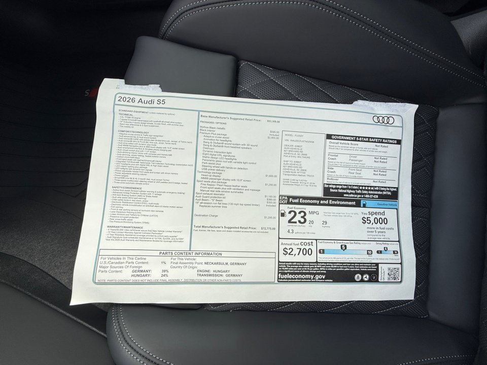 New 2026 Audi S5 Premium Plus AWD/4WD image 33