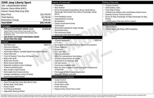 Used 2008 Jeep Liberty Sport w/ Popular Equipment Group AWD/4WD image 4