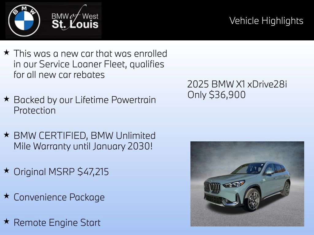 Certified 2025 BMW X1 xDrive28i w/ Convenience Package image 8