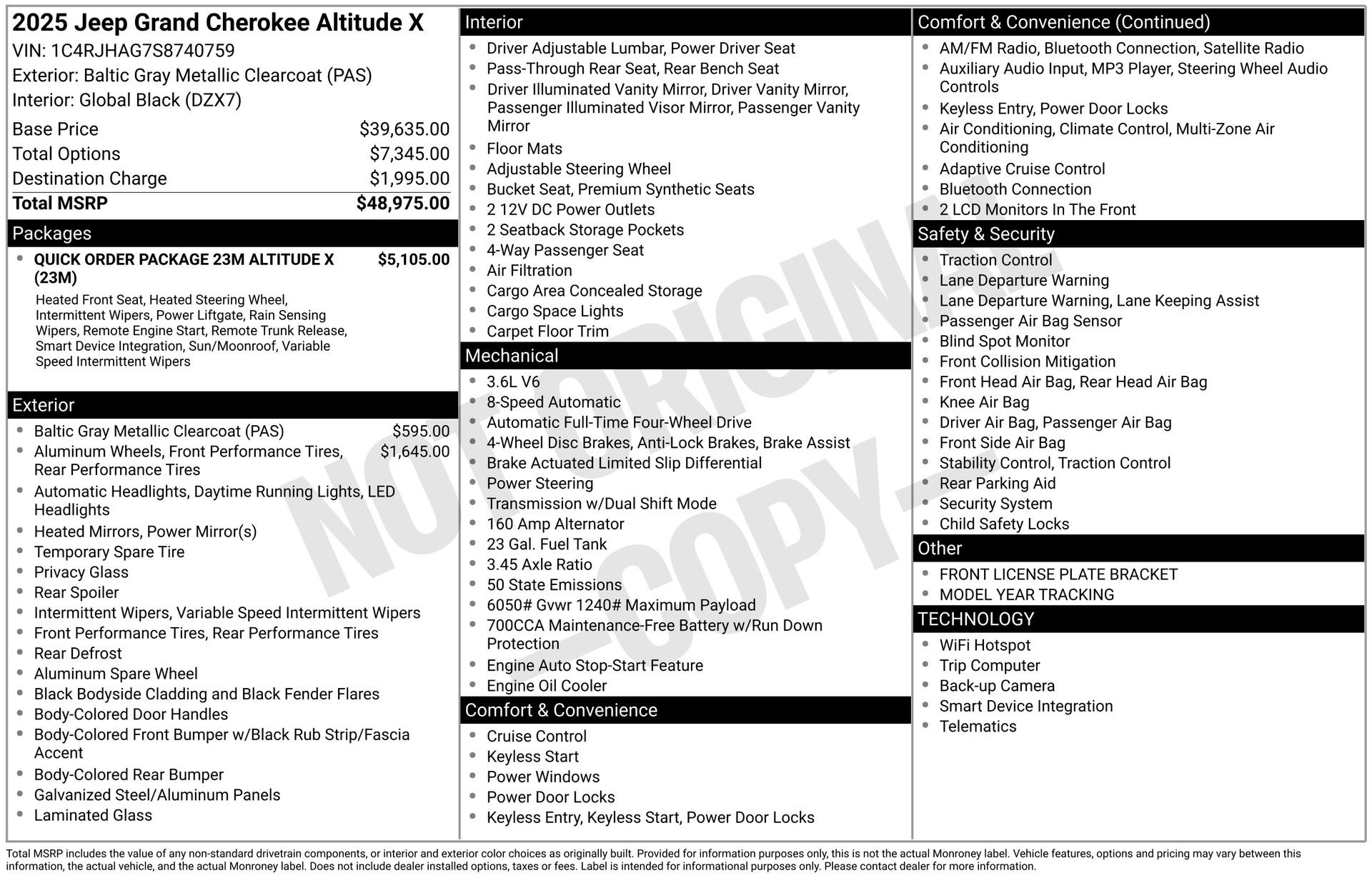 New 2025 Jeep Grand Cherokee Altitude AWD/4WD image 3