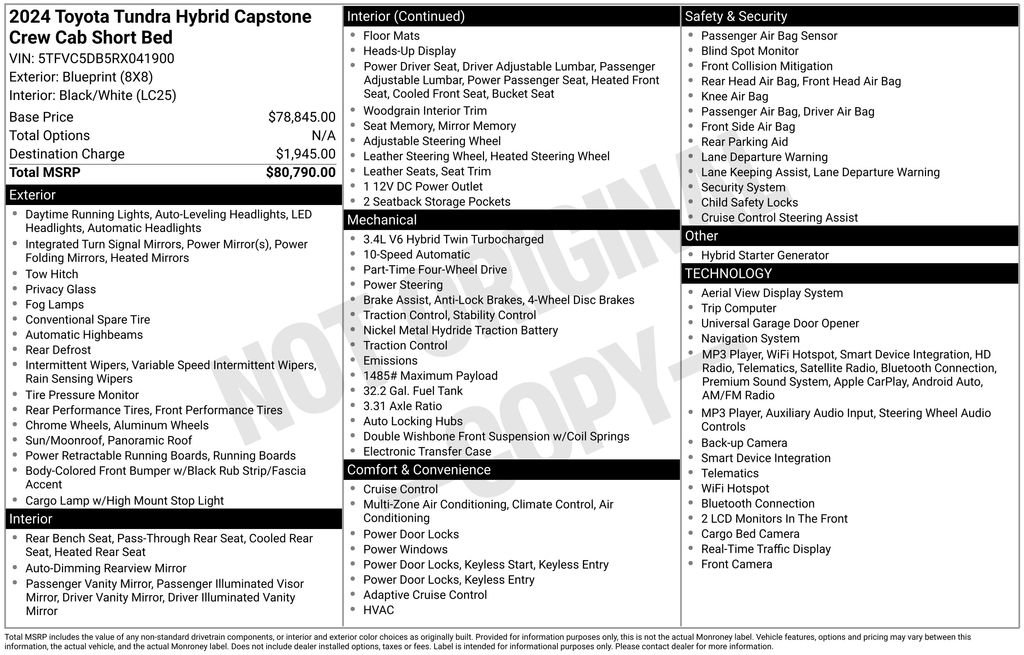 Used 2024 Toyota Tundra Capstone AWD/4WD image 6