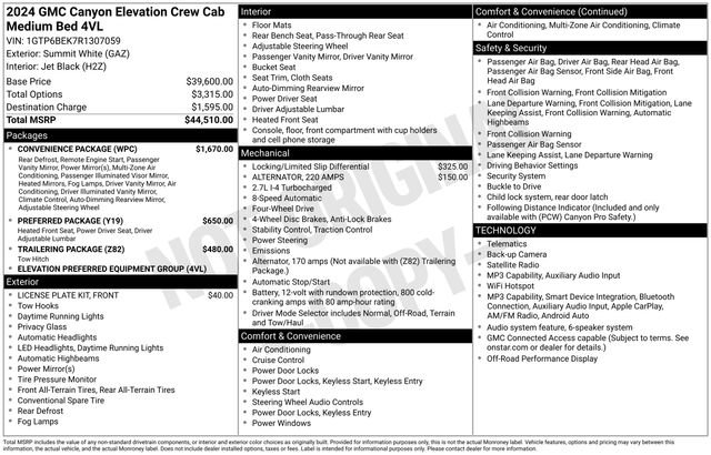 Used 2024 GMC Canyon Elevation w/ Convenience Package AWD/4WD image 30