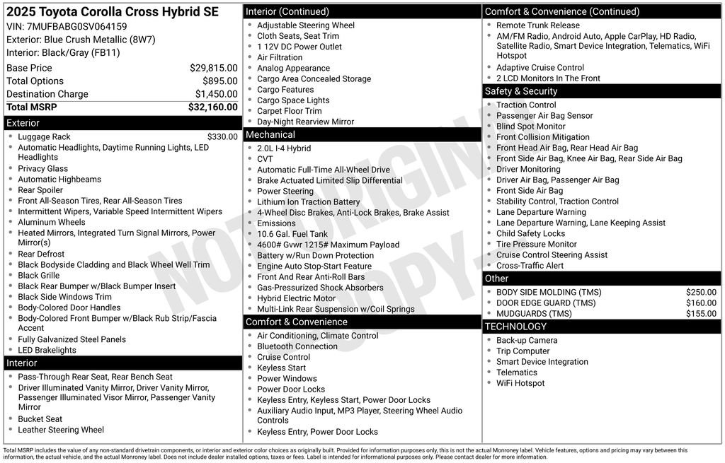 Used 2025 Toyota Corolla Cross AWD Hybrid image 31