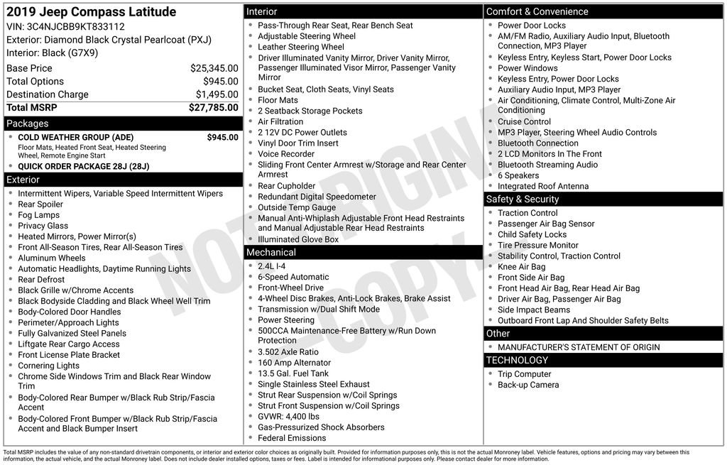 Used 2019 Jeep Compass Latitude w/ Cold Weather Group image 7