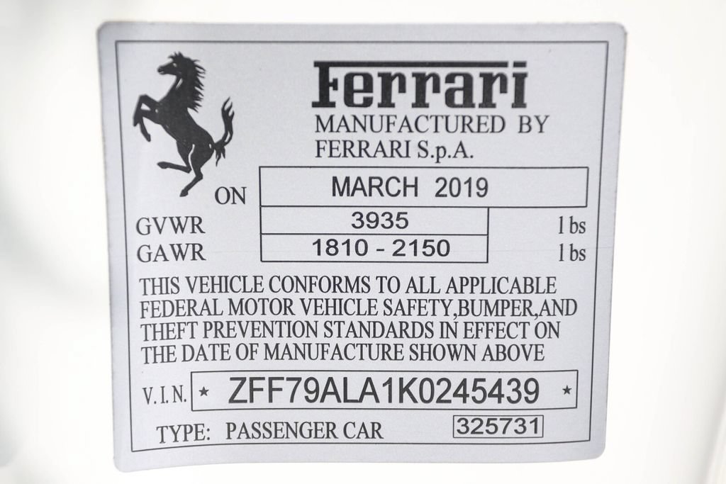 Certified 2019 Ferrari 488 GTB RWD image 54