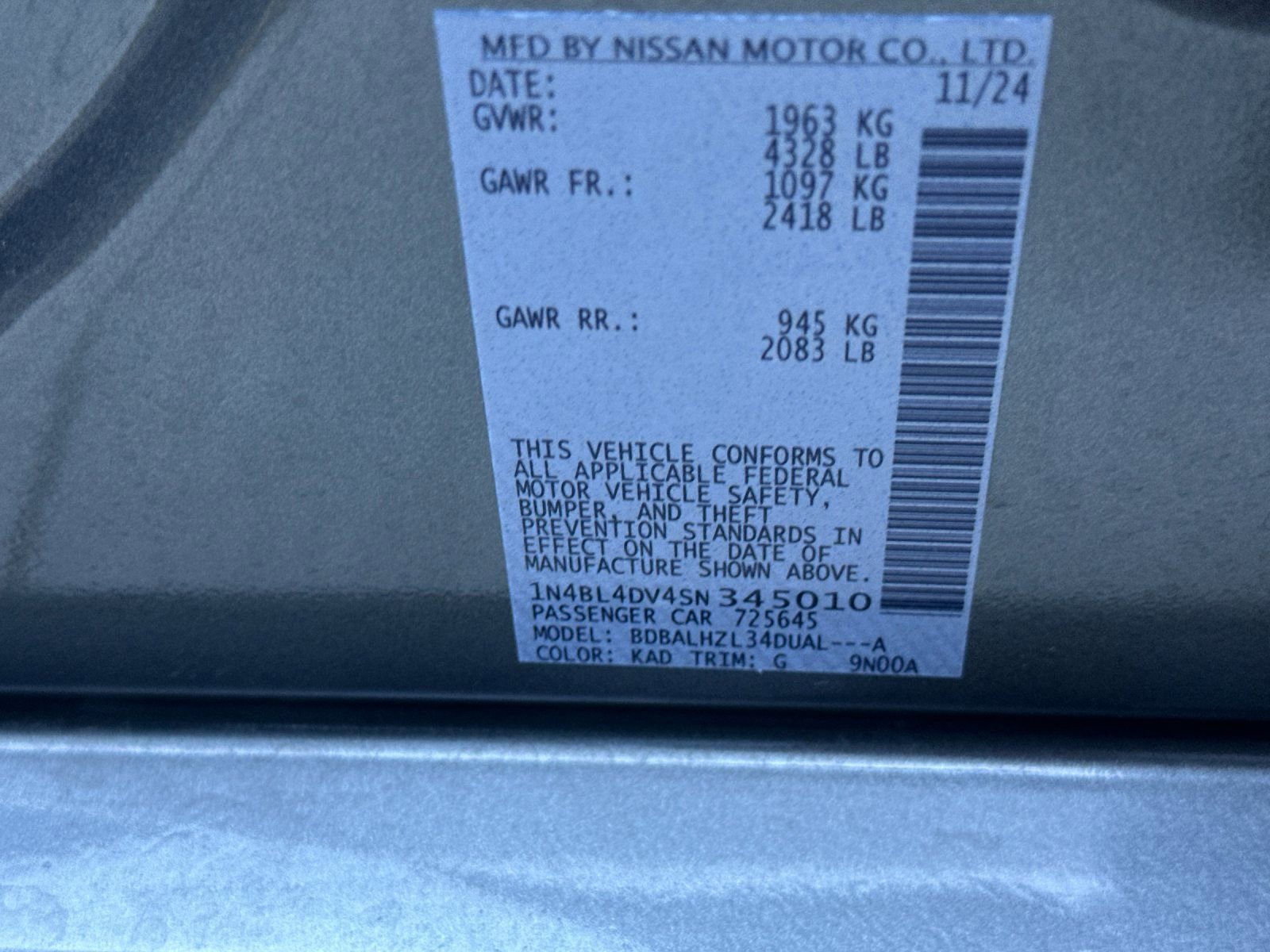 Used 2025 Nissan Altima 2.5 SV w/ SV Special Edition Package image 25