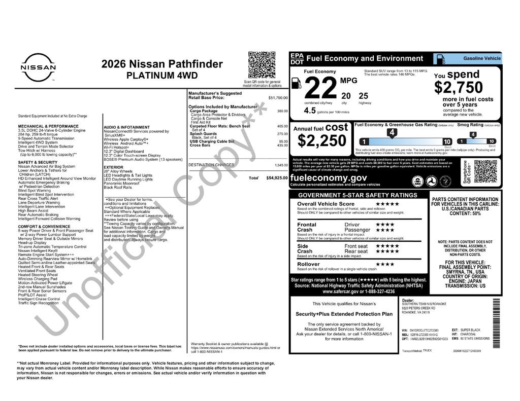 New 2026 Nissan Pathfinder Platinum w/ Cargo Package AWD/4WD image 6