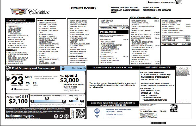Used 2020 Cadillac CT4 V w/ Climate Package image 4