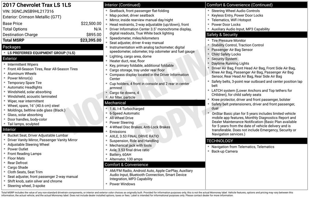 Used 2017 Chevrolet Trax LS AWD/4WD image 13