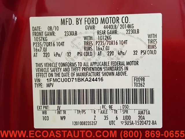 Used 2011 Ford Escape XLT w/ 202A Rapid Spec Order Code FWD image 16