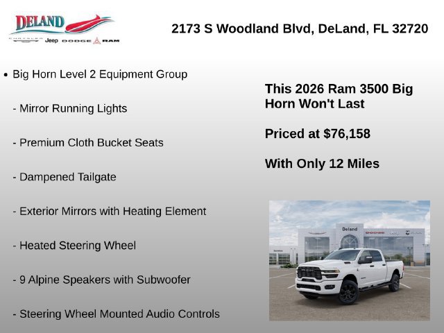 New 2026 RAM 3500 Big Horn AWD/4WD image 29