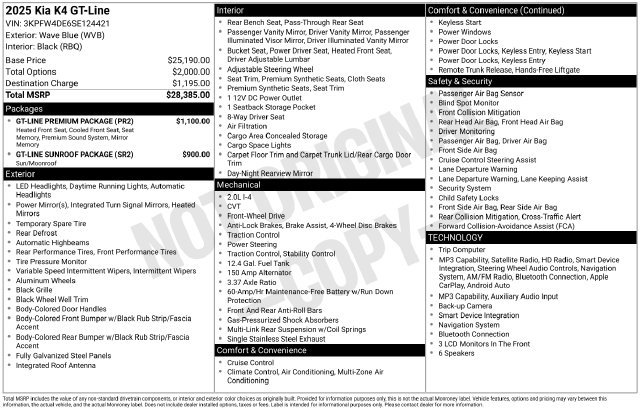 Used 2025 Kia K4 GT-Line w/ GT-Line Premium Package FWD image 30