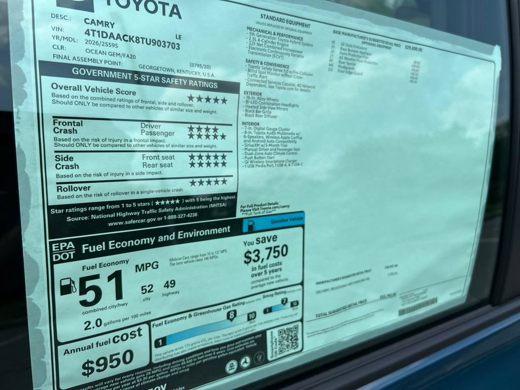 New 2026 Toyota Camry LE FWD image 30