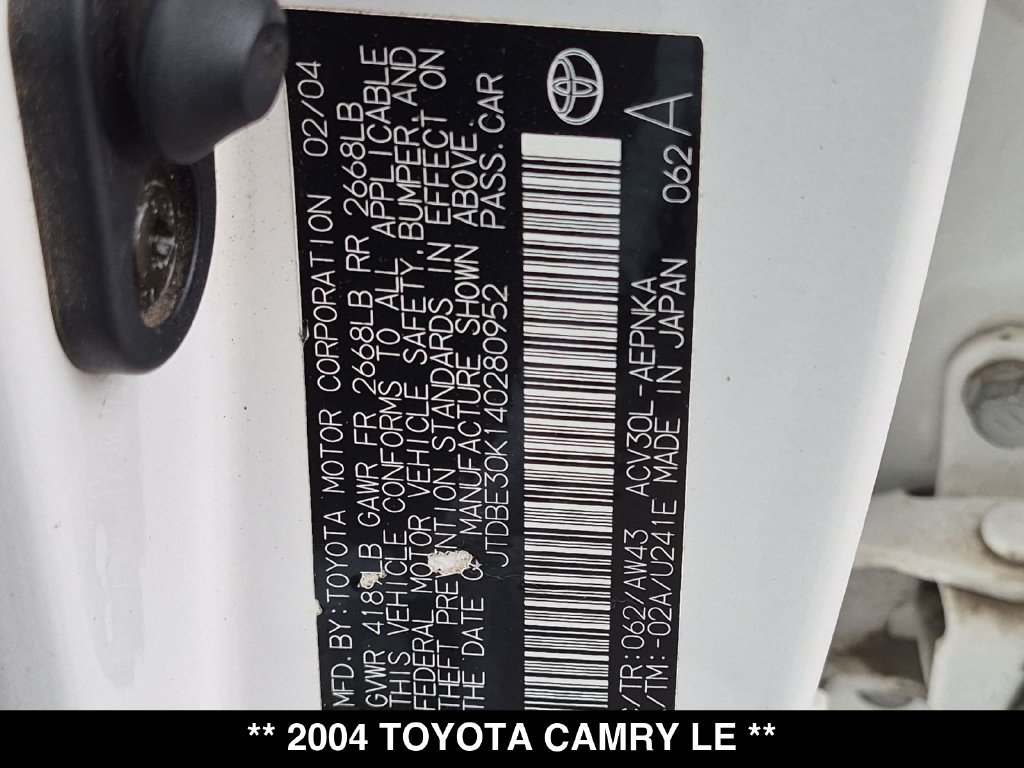 Used 2004 Toyota Camry LE w/ Limited Edition Pkg FWD image 25