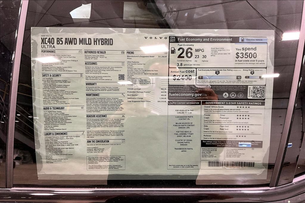 New 2026 Volvo XC40 B5 Ultra w/ Protection Package Premier AWD/4WD image 14