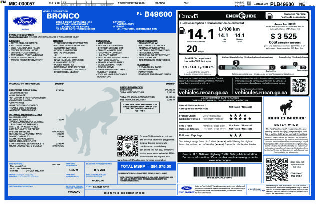 Used 2023 Ford Bronco Wildtrak AWD/4WD image 1