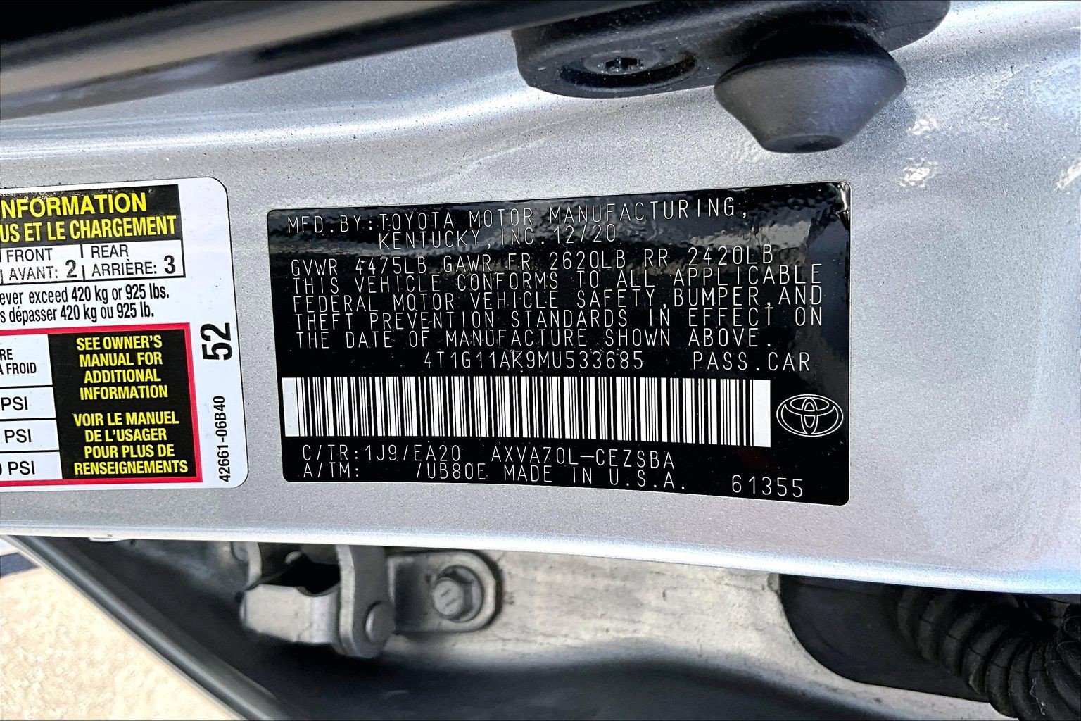 Used 2021 Toyota Camry SE w/ Carpet Mat Package (TMS) FWD image 29