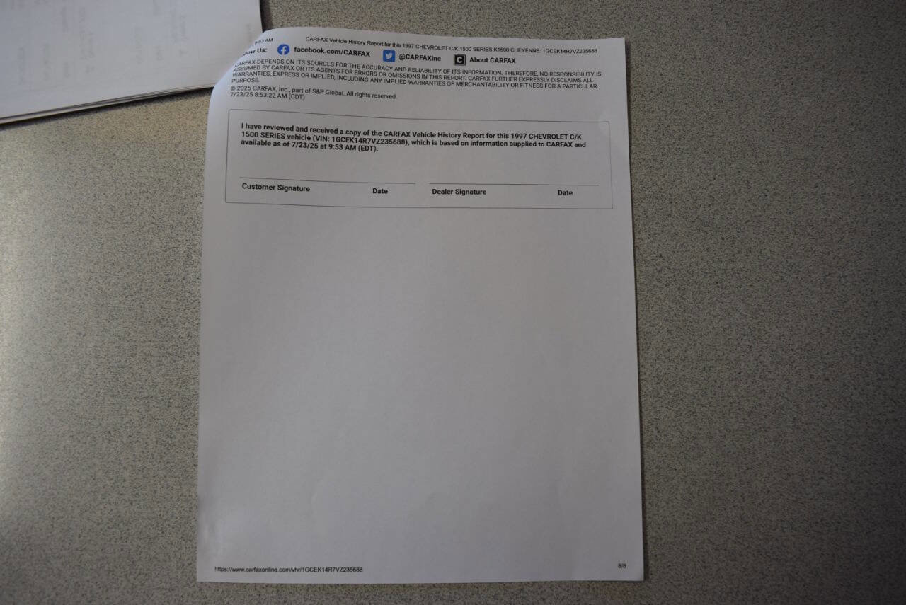 Used 1997 Chevrolet Silverado 1500 4x4 Regular Cab w/ Preferred Equipment Group 2 image 79